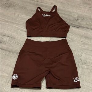 RARE Darc Sport Plum Sports Bra and Shorts Set